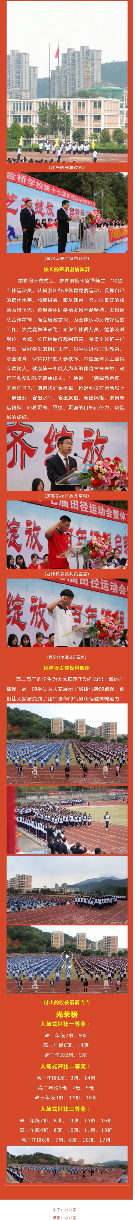 福建順昌金橋?qū)W校第十七屆田徑運(yùn)動(dòng)會(huì)暨體藝節(jié)隆重開(kāi)幕