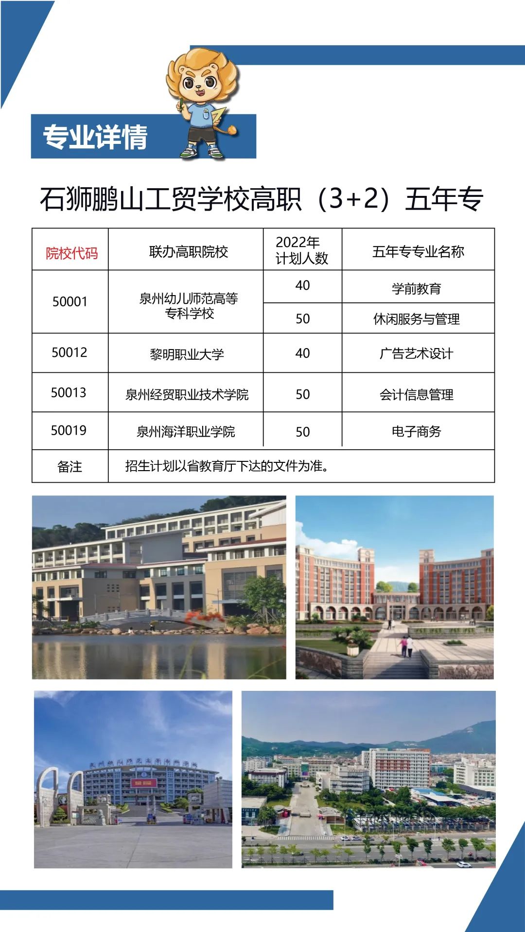 <a href=http://www.mitutoyo-qf.cn/school-441/ target=_blank class=infotextkey>石獅鵬山工貿(mào)學(xué)校</a>2022年高職(3+2)五年專招生計劃
